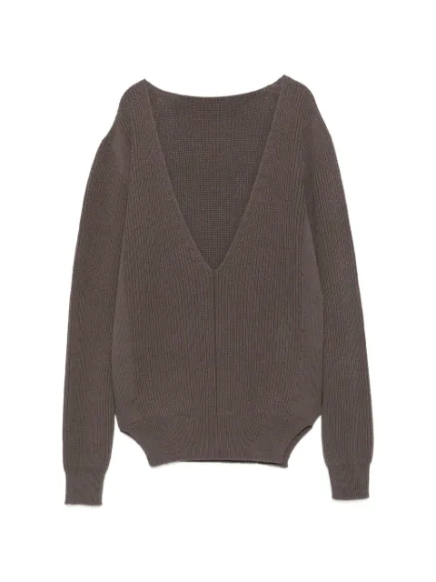 Rick Owens V-neck ribbed-knit sweater Grey RP02F5631KWVH