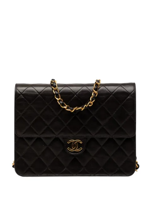 CHANEL Pre-Owned 1994-1996 Small CC Quilted Lambskin Single Flap crossbody bag Black QAUIGG5T1VPBFJC8