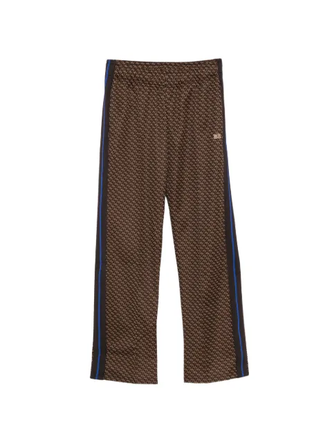 Wales Bonner monogram-print side-stripe track pants Brown WA26JE35JE07880