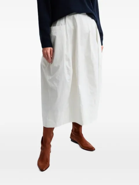 Tibi Nylon Lantern pleated midi skirt White T000NW5285WHITE