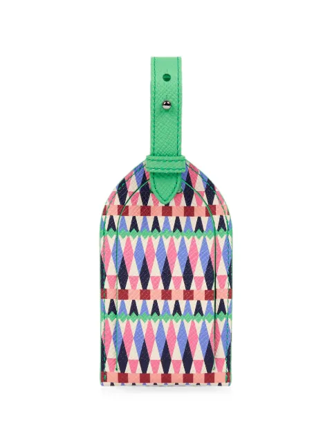 Smythson Harlequin luggage tag Green 1206142