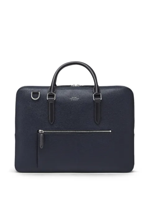 Smythson zip-front briefcase Blue 1204209