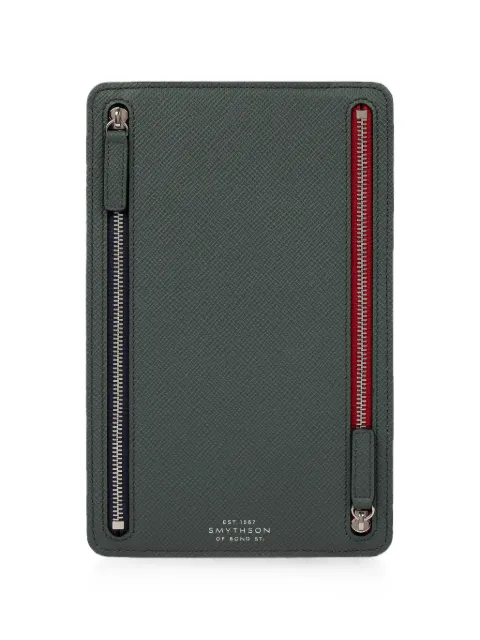 Smythson panama multi-zip case Green 1206022