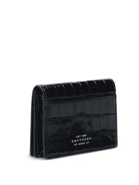Smythson Mara croc-effect card case Blue 1204385