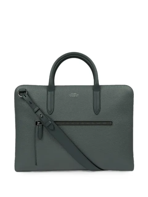 Smythson ludlow-leather zip-front briefcase Green 1205991