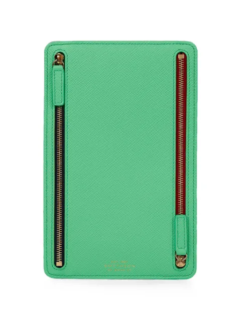 Smythson Panama multi-zip case Green 1206024
