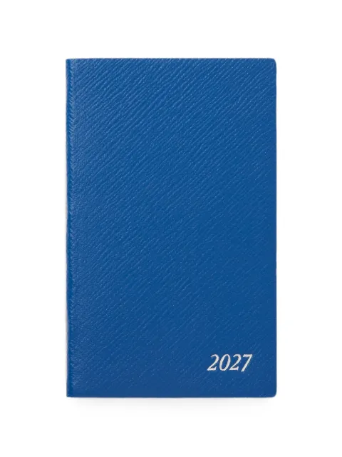 Smythson 2027 Panama-leather weekly diary Blue 1205751