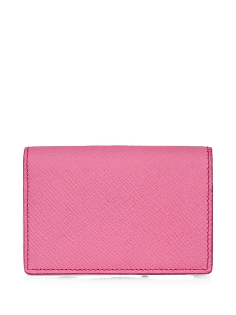 Smythson Panama cross-grain leather card holder Pink 1206052