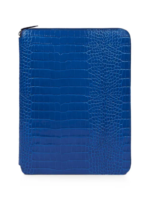 Smythson 2026-2027 Panama croc-effect leather weekly diary Blue 1205655