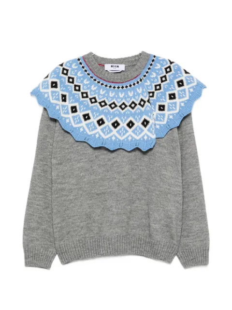 MSGM scalloped-collar sweater Grey 4141MDM194267773