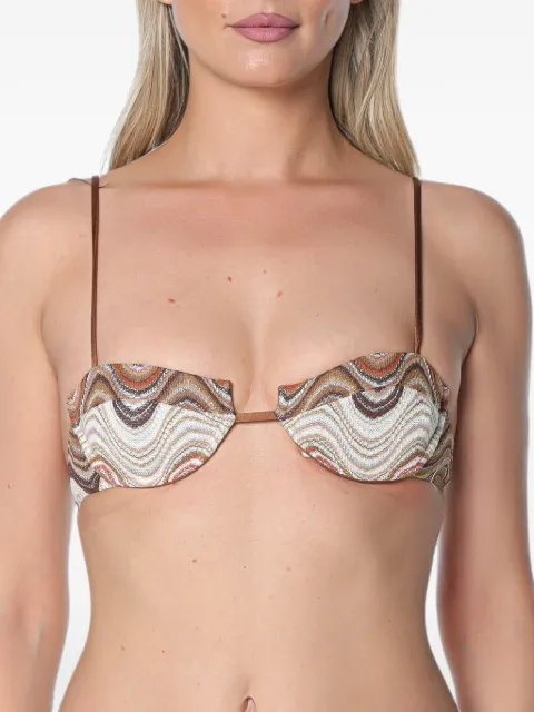 MC2 Saint Barth Salina wave-pattern bikini top White SLN0001