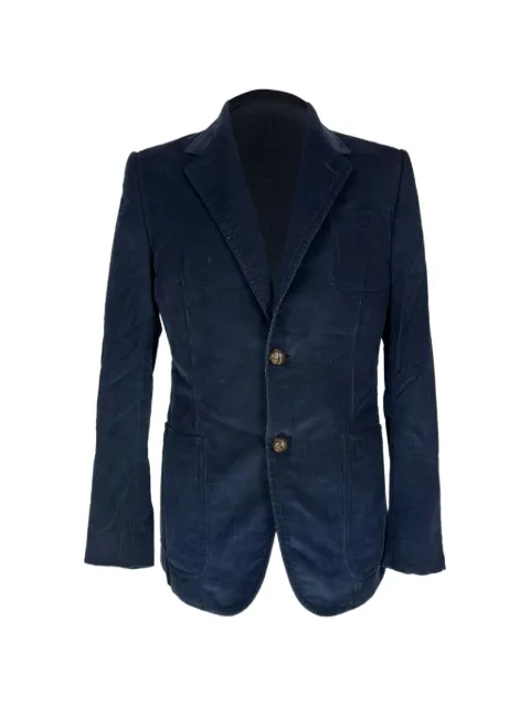 Gucci Pre-Owned single-breasted corduroy blazer Blue RFCPUGBCL765110M