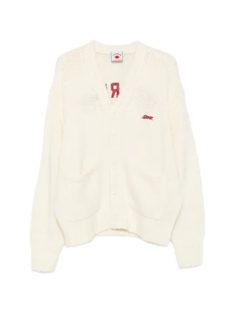 ICECREAM logo-embroidered V-neck cardigan Neutrals ICKN26226ECRU