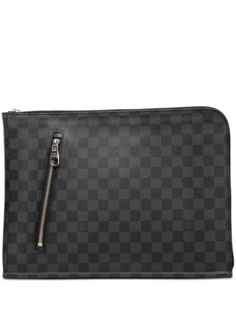 Louis Vuitton Pre-Owned 2015 Damier Graphite Poche Documents Portfolio clutch bag Black 2HKIME420R3E1X0N