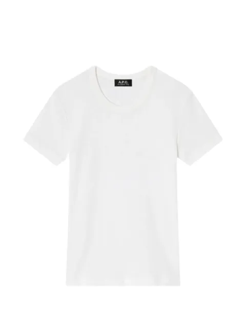 A.P.C. logo-embroidered crew-neck T-shirt White COHMWF26594