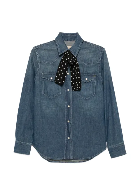 Valentino Garavani VLogo pussy-bow shirt Blue 9B3DB03MAC7