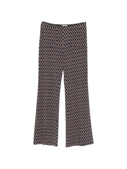 Siyu geometric-print flared trousers Blue TANTRISPLUS15205