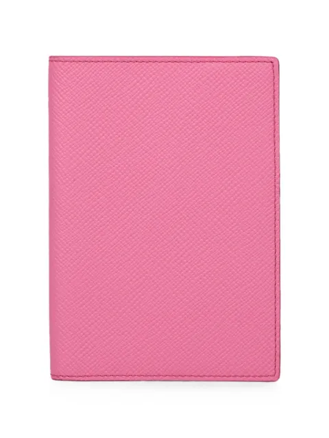Smythson Panama cross-grain passport cover Pink 1206017