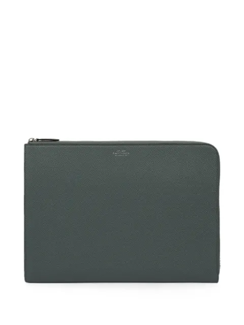 Smythson small Panama-leather laptop case Green 1206051