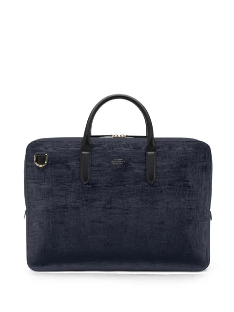 Smythson Panama slim briefcase Blue 1205242