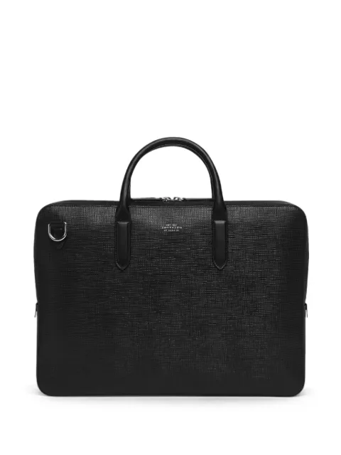 Smythson cross-grain briefcase Black 1205245