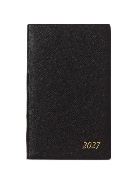 Smythson 2027 Panama-leather weekly planner Black 1205726
