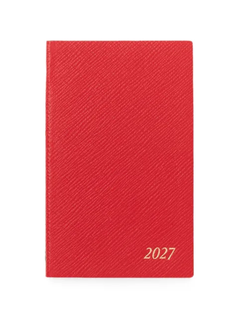 Smythson 2027 Panama-leather weekly planner Red 1205729
