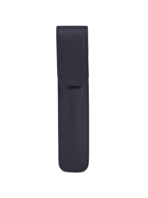 Smythson Panama cross-grain pen sleeve Blue 1202104