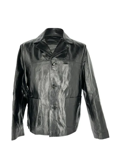AMI Paris single-breasted leather blazer Black RFCPUGBCL765973M