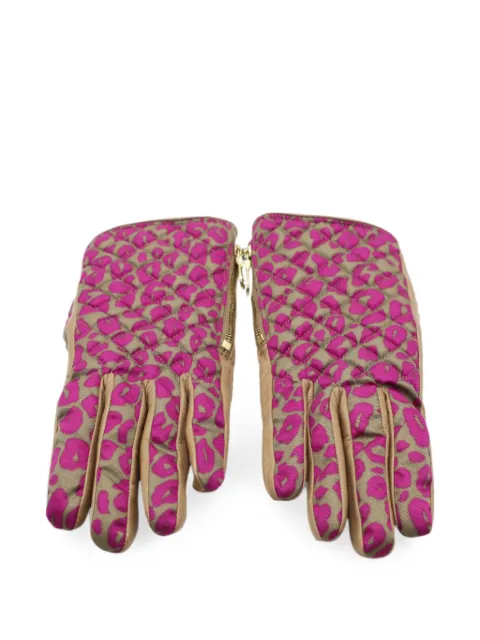 Mulberry Pre-Owned quilted animal-print gloves Neutrals NAPPUGBAC128841W