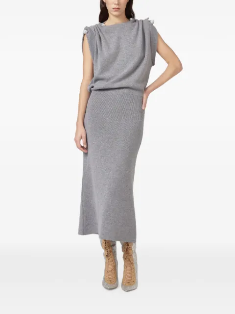 Giuseppe Di Morabito embellished knitted midi dress Grey 07PFKND415X16760