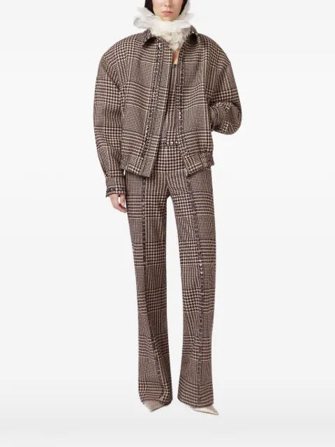 Giuseppe Di Morabito houndstooth-pattern stud-embellished jacket Brown 07PFBO365B16703