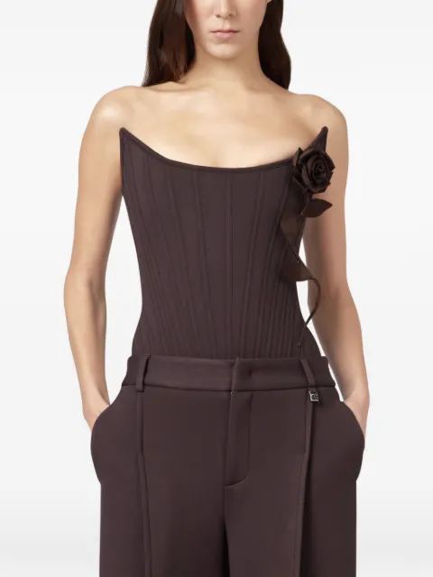 Giuseppe Di Morabito floral-detail corset top Brown 07PFTO422MX16714