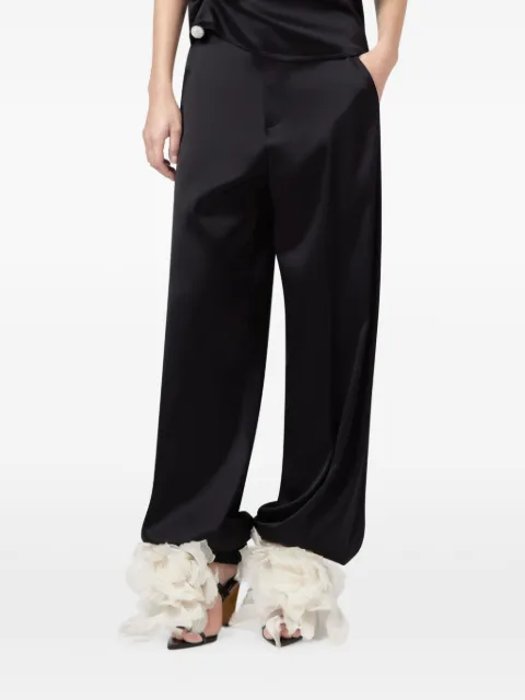 Giuseppe Di Morabito satin floral-detail trousers Black 07PFPA16316707