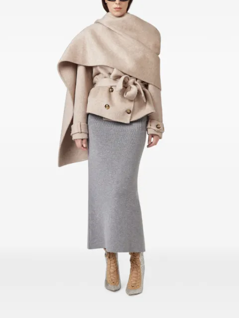 Giuseppe Di Morabito draped belted peacoat Neutrals 07PFCO50516757