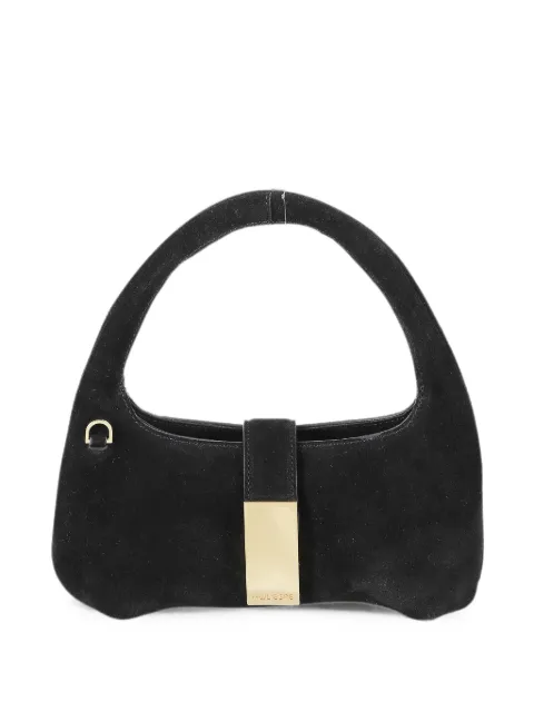 MOULIEBRE logo-plaque suede tote bag Black MLMBAGMINI009099