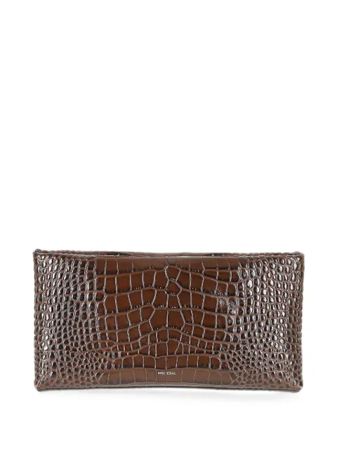 MOULIEBRE croc-effect leather clutch bag Brown MLCARLOTTA009099