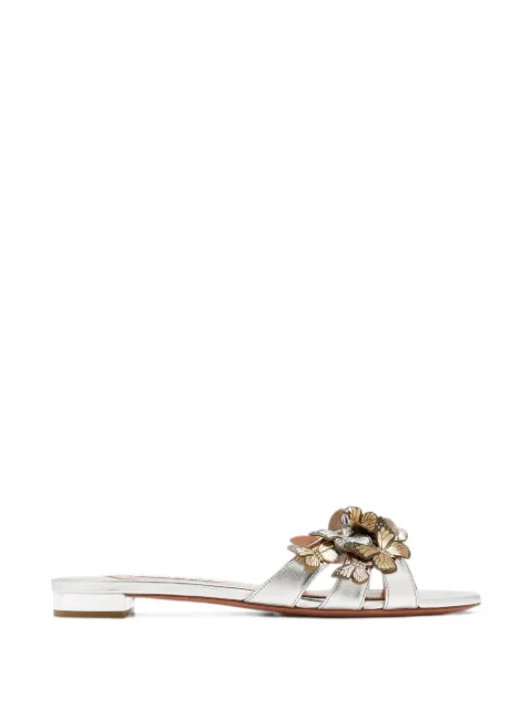Aquazzura Papillon butterfly-embellished sandals Silver PPLFLAM0NPL