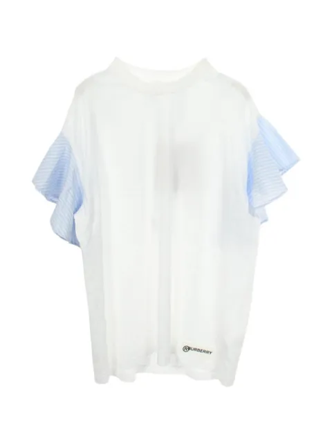 Burberry Pre-Owned 2010s ruffled-sleeve T-shirt White 1088035