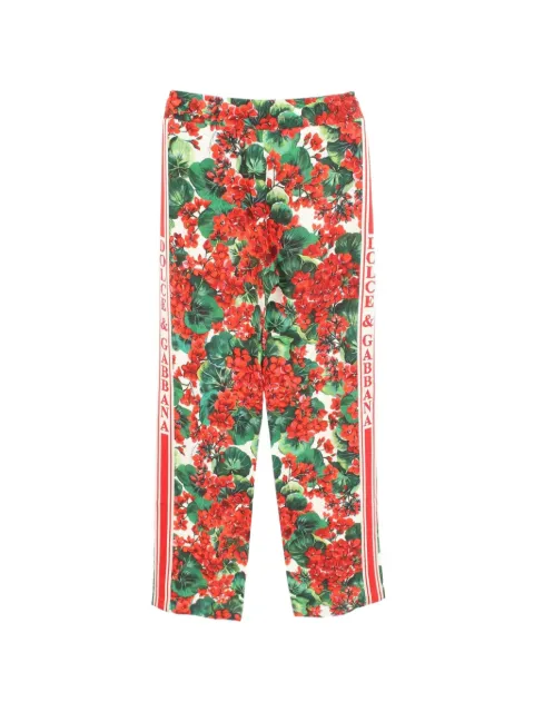 Dolce & Gabbana Pre-Owned 2010s floral-print side-stripe trousers Red 1075071