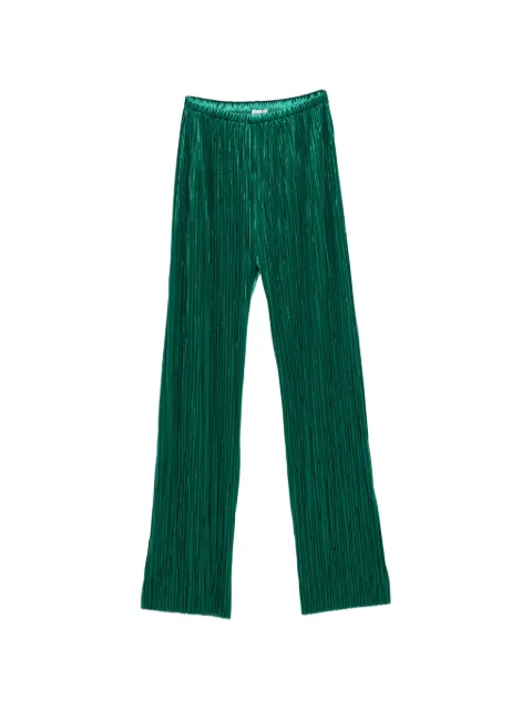 Forte Forte pleated satin-finish trousers Green 15053MYPANTS