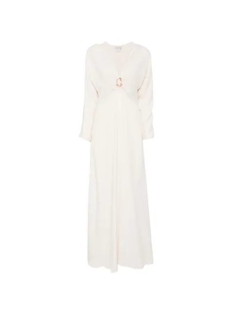 Forte Forte hammered-ring V-neck maxi dress Neutrals 15089MYDRESSAVORIO