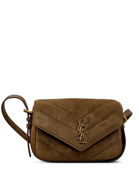 Saint Laurent Loulou Toy cross body in matelassé suede Brown 873156AAEY6
