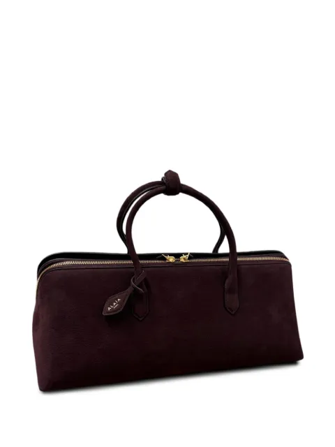 Alaïa Delta medium bag in nubuck Red AA1L1016CA214