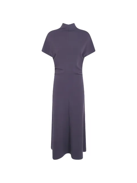 DRHOPE high-neck gathered-waist midi dress Purple 45582474099