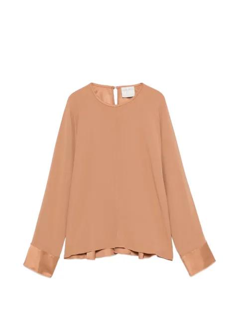 Forte Forte satin-cuff long-sleeve blouse Brown 15066MYSHIRT