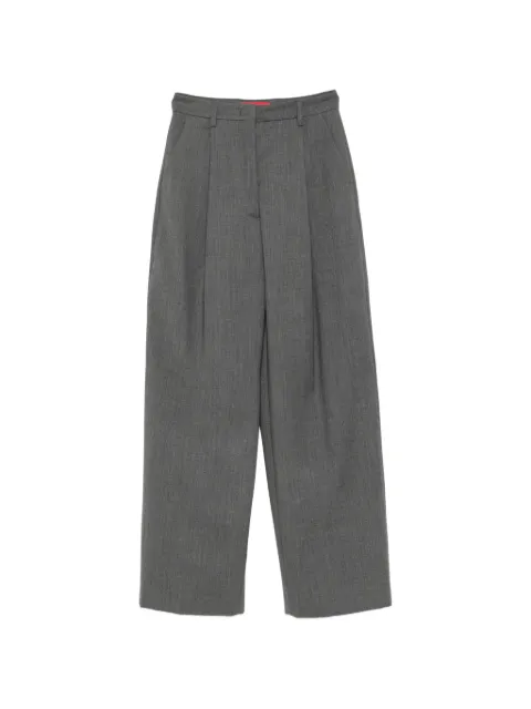 THELATEST E-Axel pleated-design wide-leg trousers Grey TLWE3104W0206ABTP