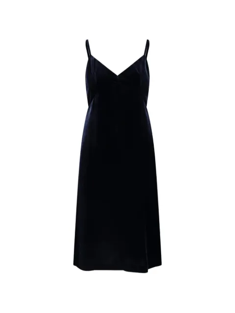 ASPESI velvet spaghetti-strap midi dress Blue 2914A950