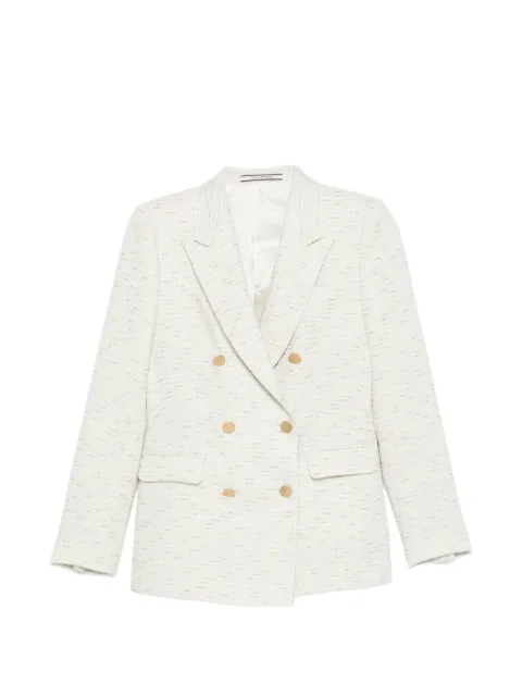 Tagliatore double-breasted tweed jacket White JPARIGI10B160077