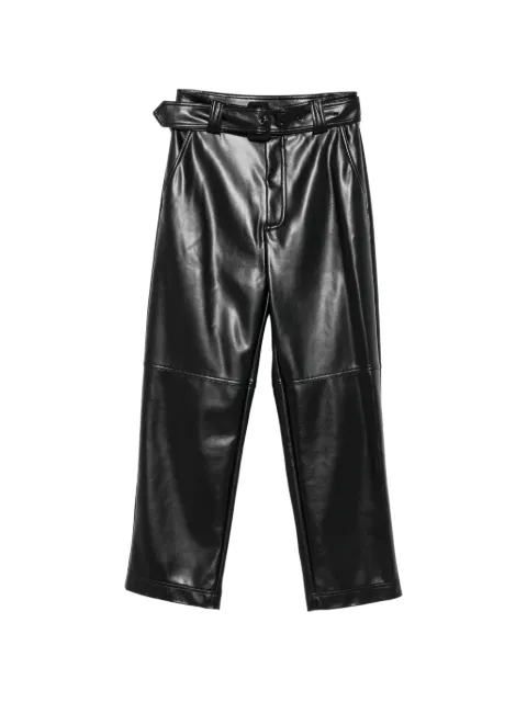 TWINSET faux leather trousers with belt Black 262TP2051